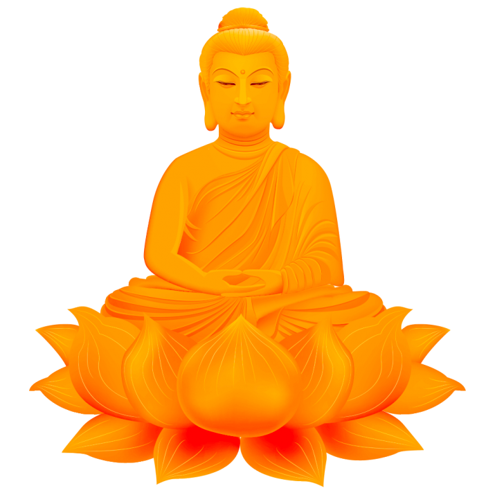 Vector Buddha Statue Png Clipart (black, orange)