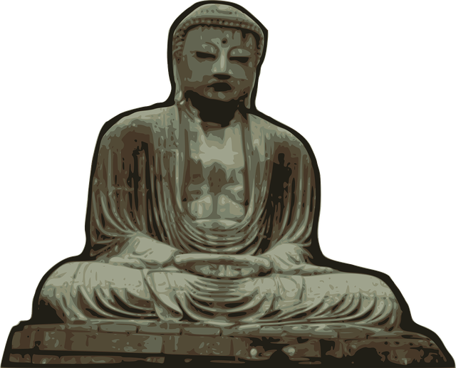 Vector Buddha Statue Png File (olive, black, gray)