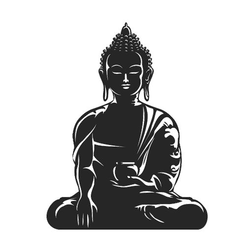 Vector Buddha Statue Png Transparent Image (indigo, black)