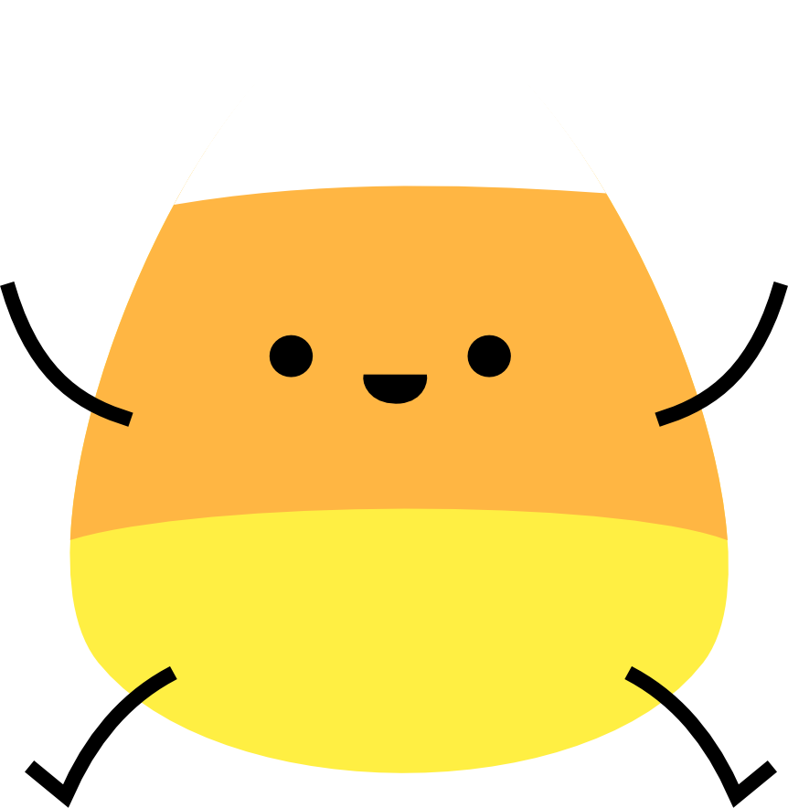 Vector Candy Corn Png Image (black, white, yellow, orange)