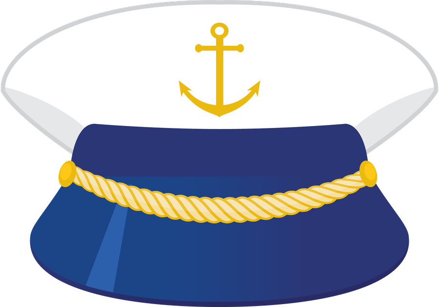 Vector Captain Navy Cap Png Image (white, lavender, indigo, teal, black)