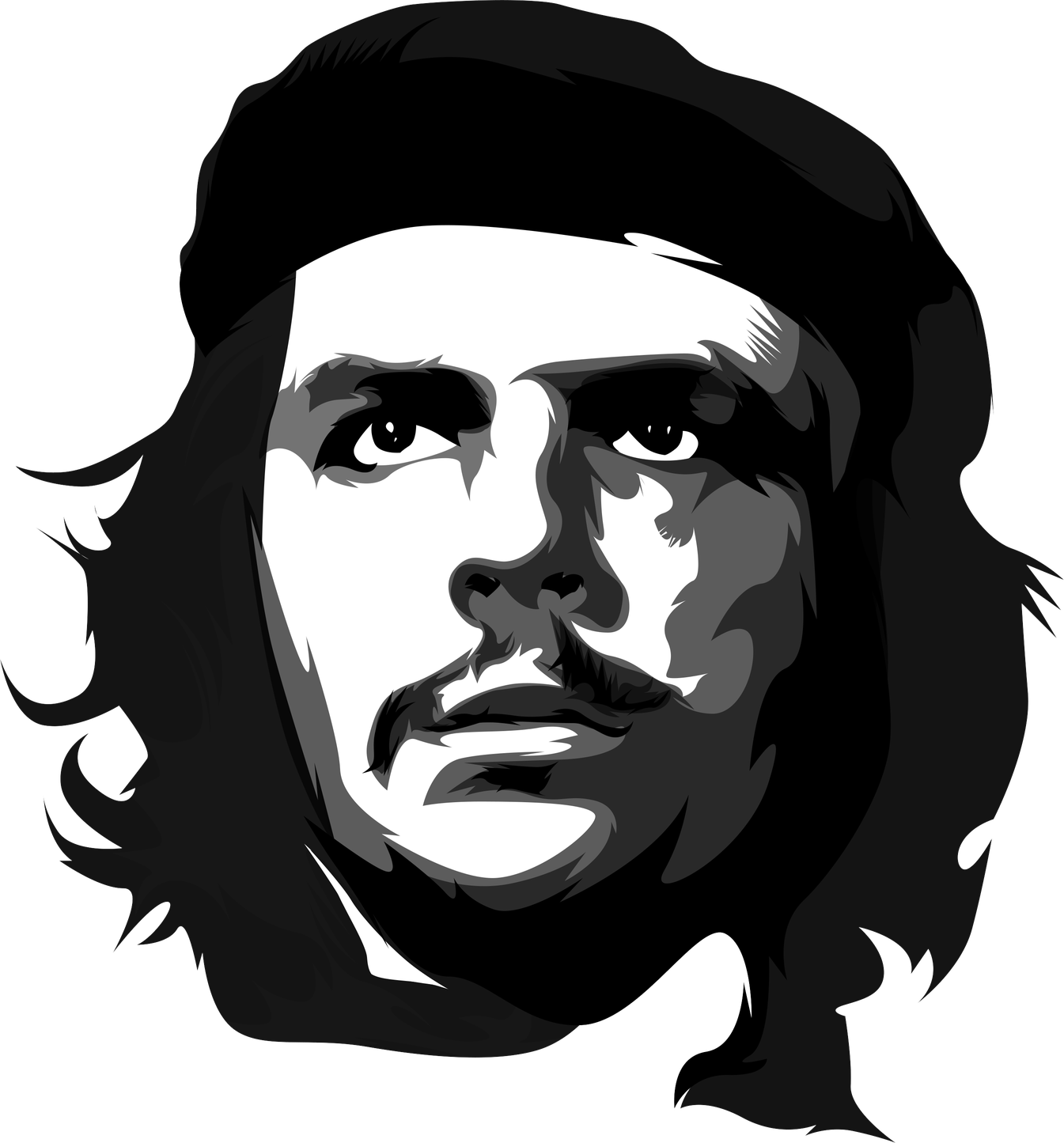 Vector Che Guevara Transparent Background (black, white)