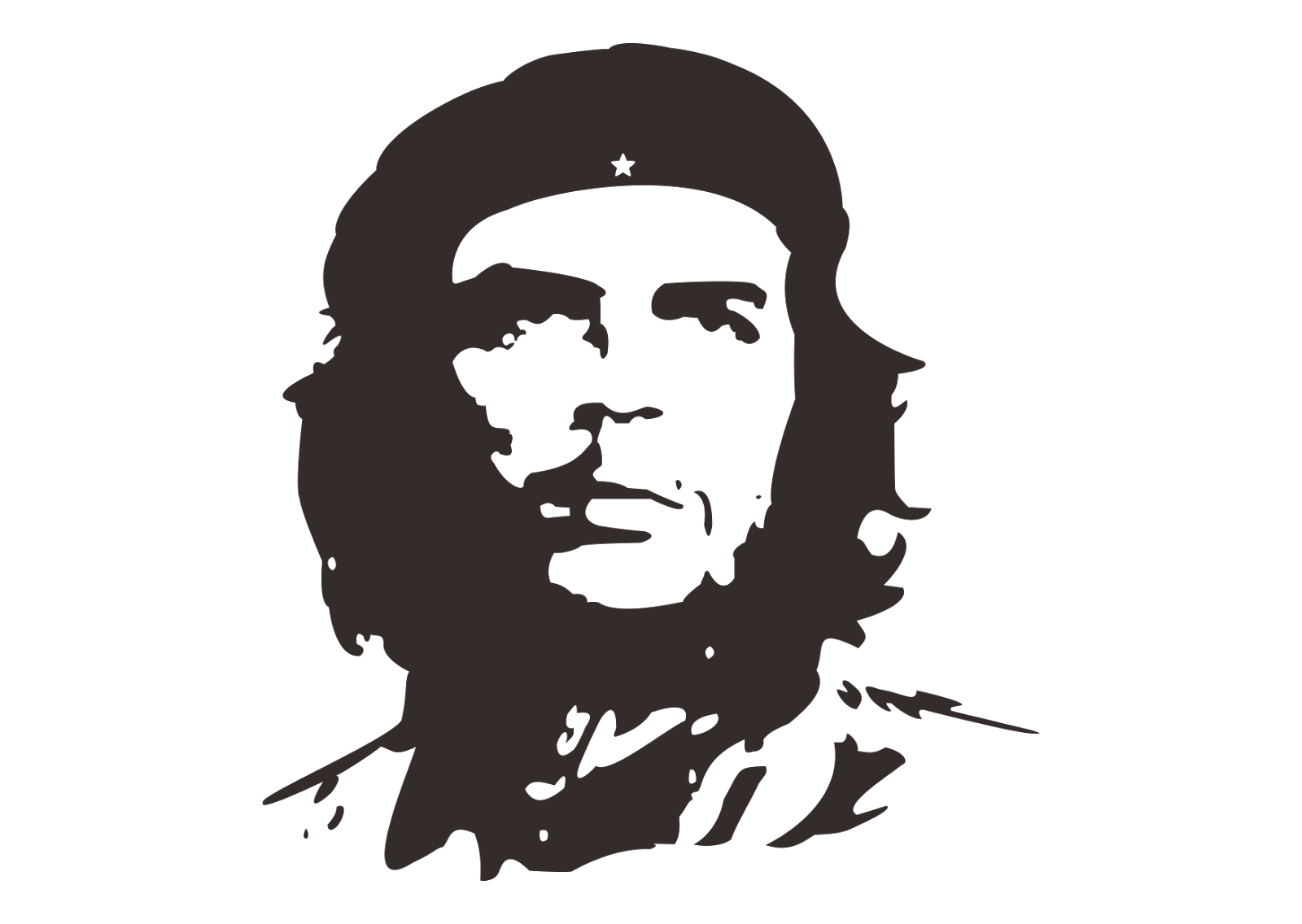 Vector Che Guevara Transparent Png (black)