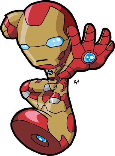 Vector Chibi Iron Man Png Image (black, maroon, chocolate, salmon)