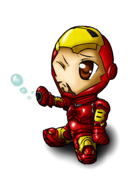 Vector Chibi Iron Man Png Transparent Image (black, maroon, beige)