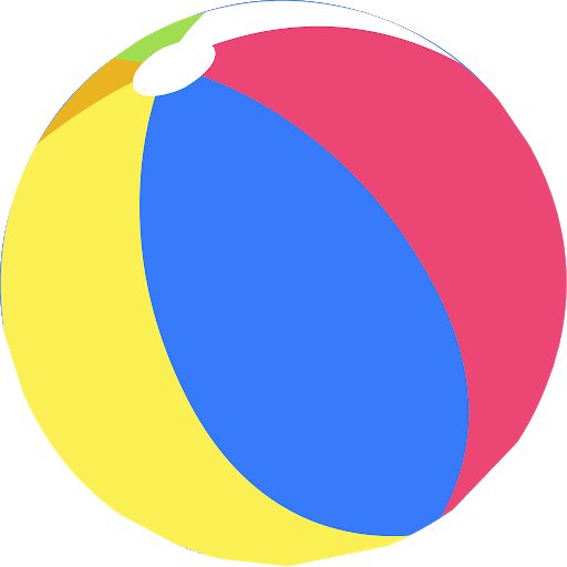 Vector Colorful Beach Ball Transparent Png (white, blue, yellow, black, salmon)