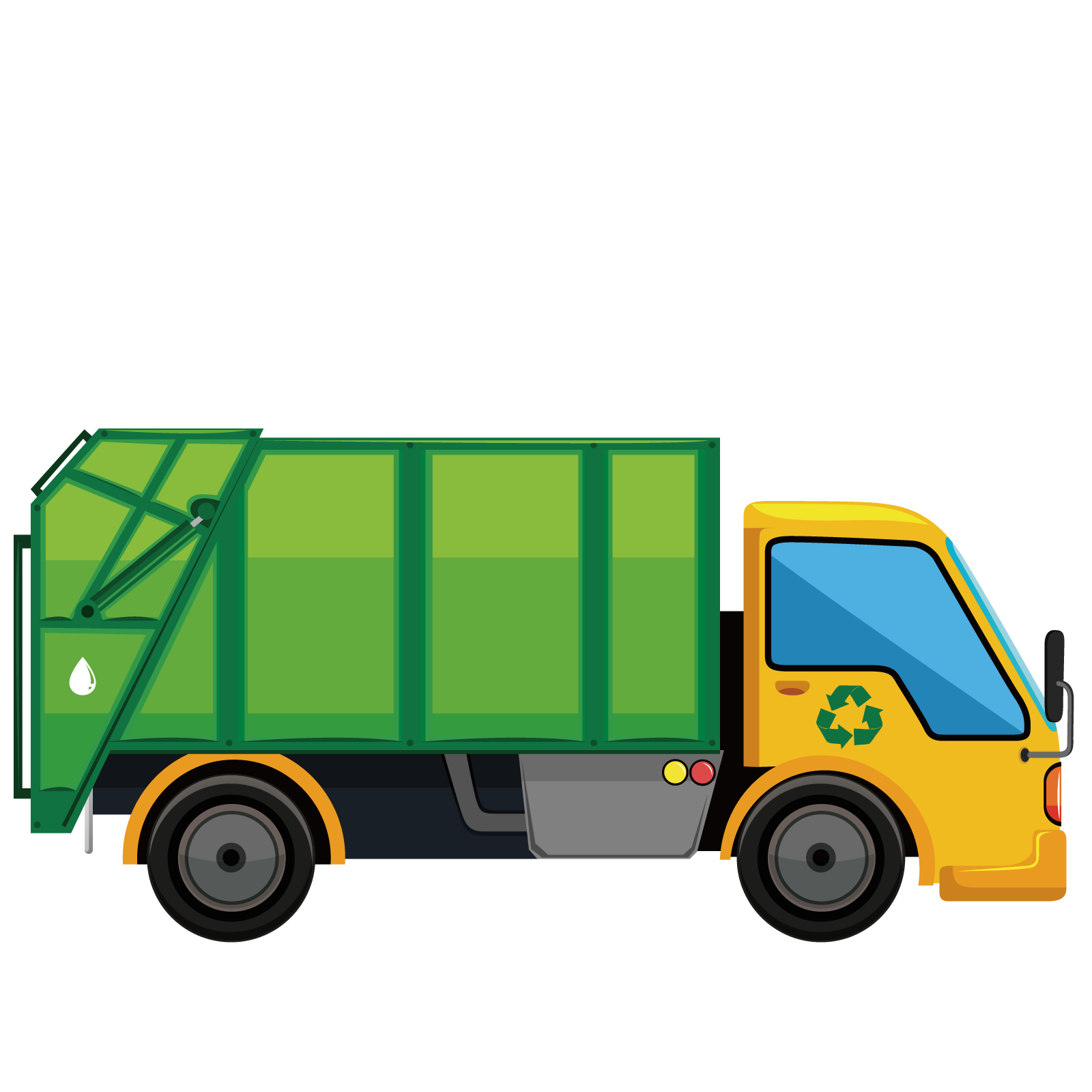 Vector Dump Truck Png Hd (black, gray, greenish blue, olive, orange)