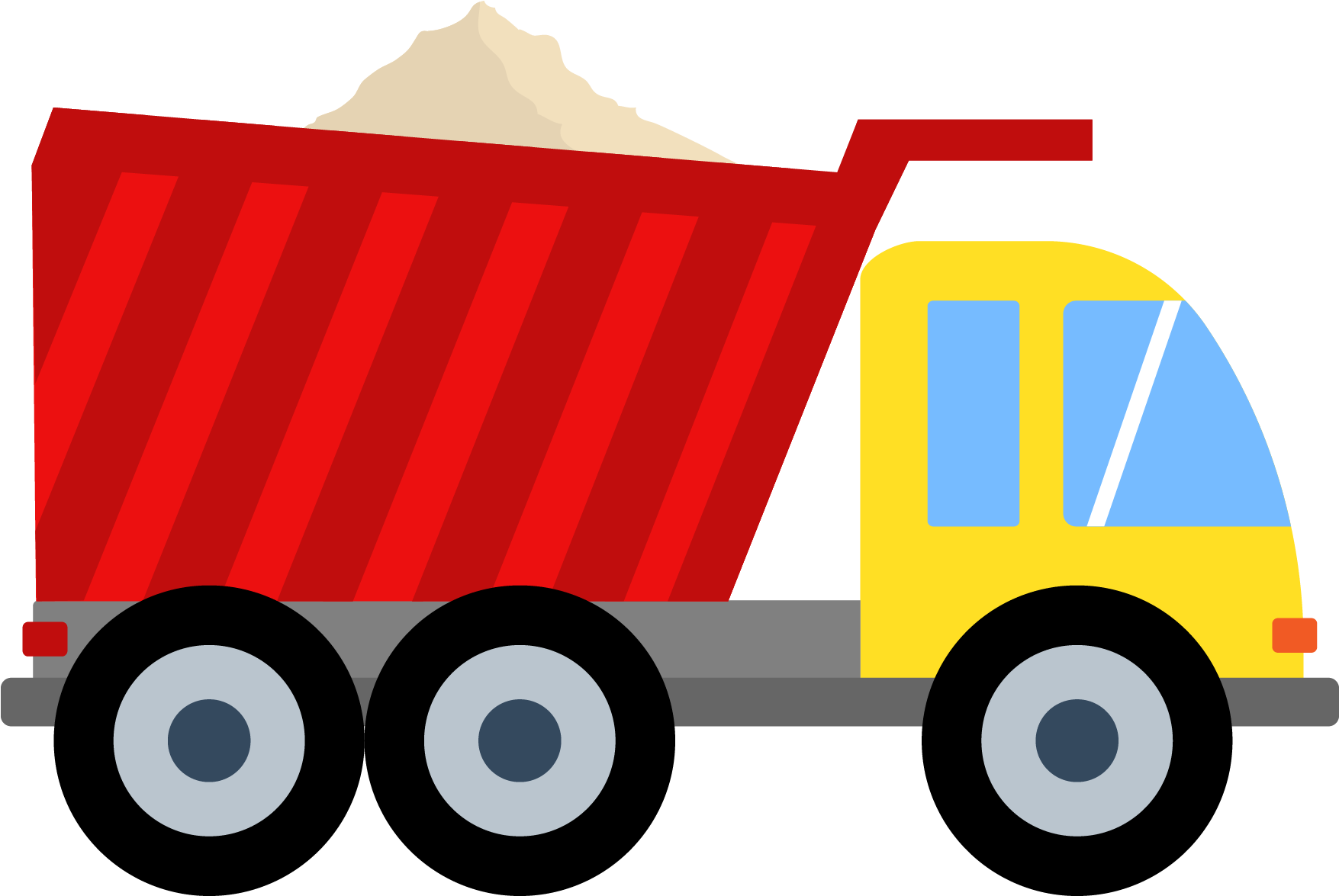 Vector Dump Truck Png Image (red, black, maroon, gold, silver)