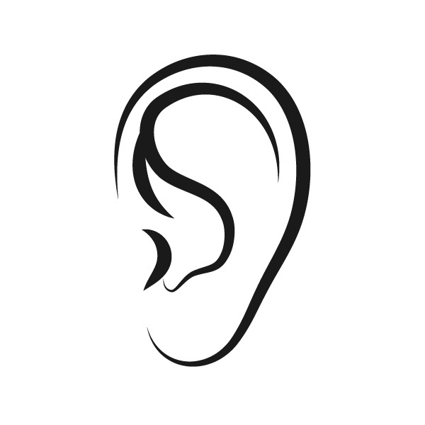 Vector Ear Transparent Background (black)