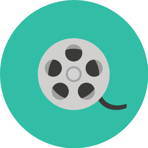 Vector Film Reel Png File (teal, indigo, black, silver)