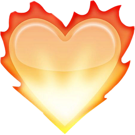 Vector Fire Heart Transparent Png (black, pink, salmon, white)