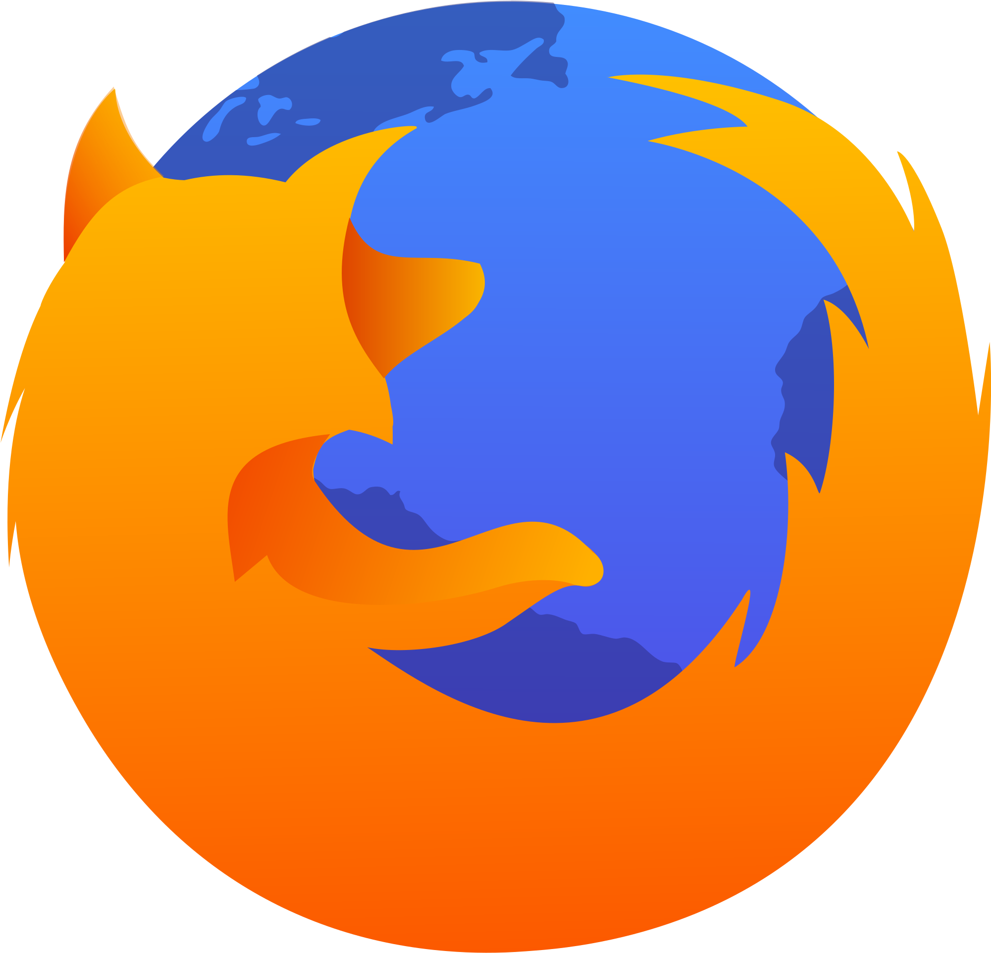 Vector Firefox Logo Transparent Png (gray, black, chocolate, blue, orange)