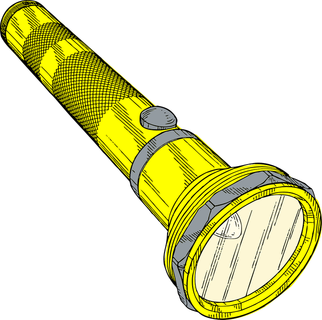 Vector Flashlight Torch Transparent Png (yellow, beige, black, olive, orange)