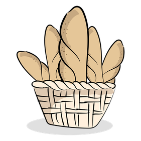 Vector French Bread Basket Png Photos (beige, pink, lavender, black, silver)