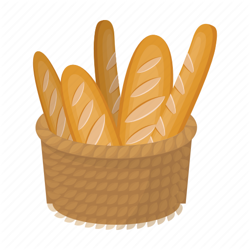 Vector French Bread Basket Png Transparent Image (black, indigo)