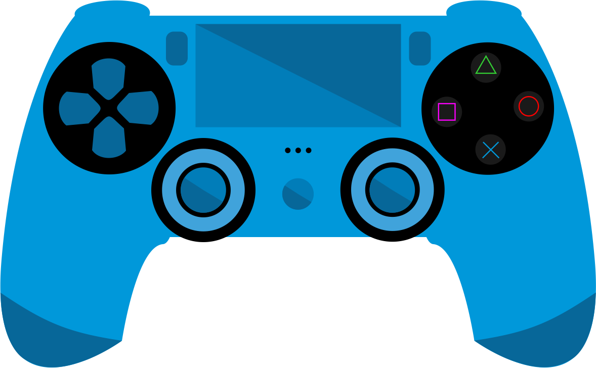 Vector Gamepad Transparent Background (teal, greenish blue, black)