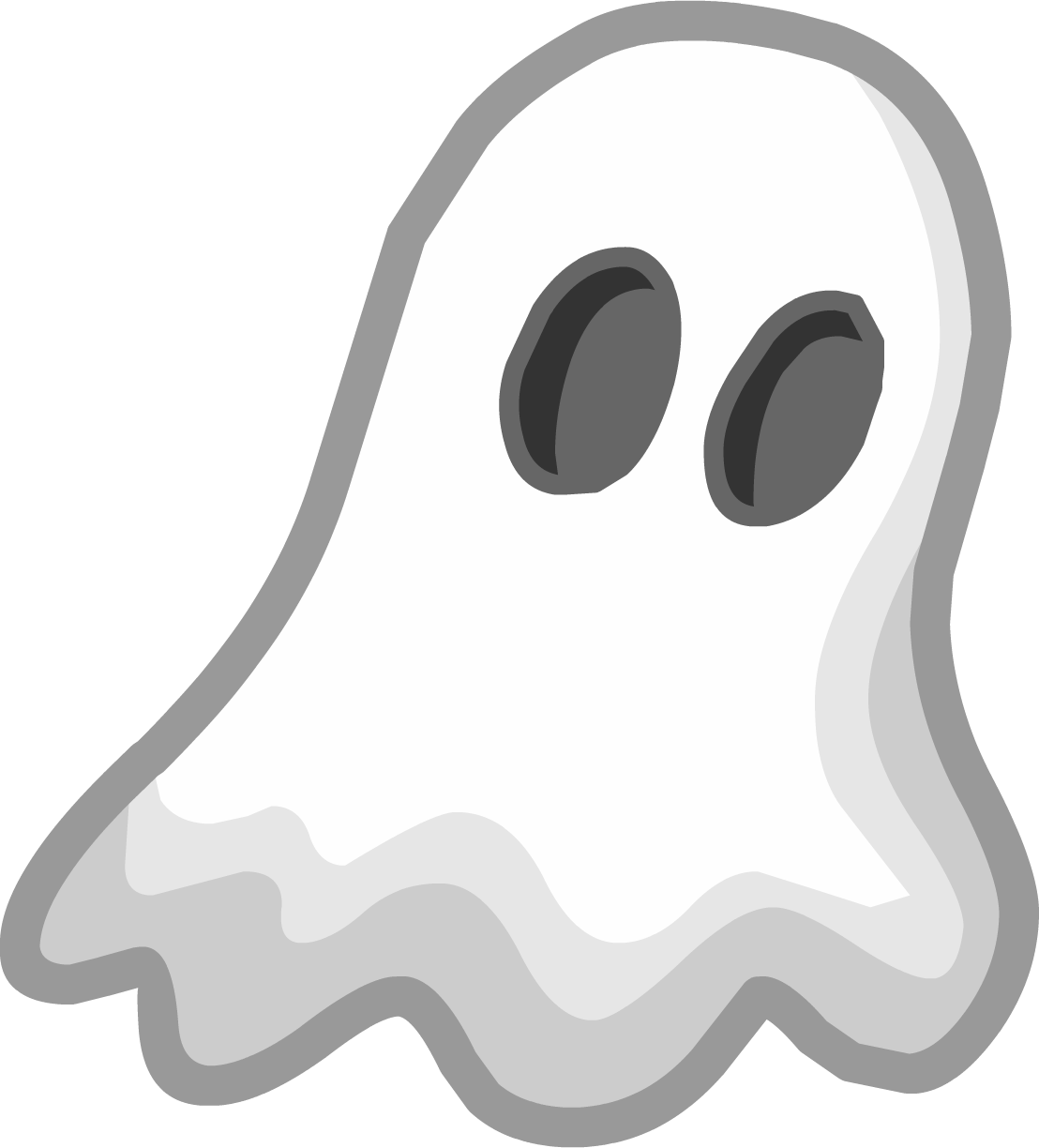 Vector Ghost Png File (gray, black, white, silver, lavender)