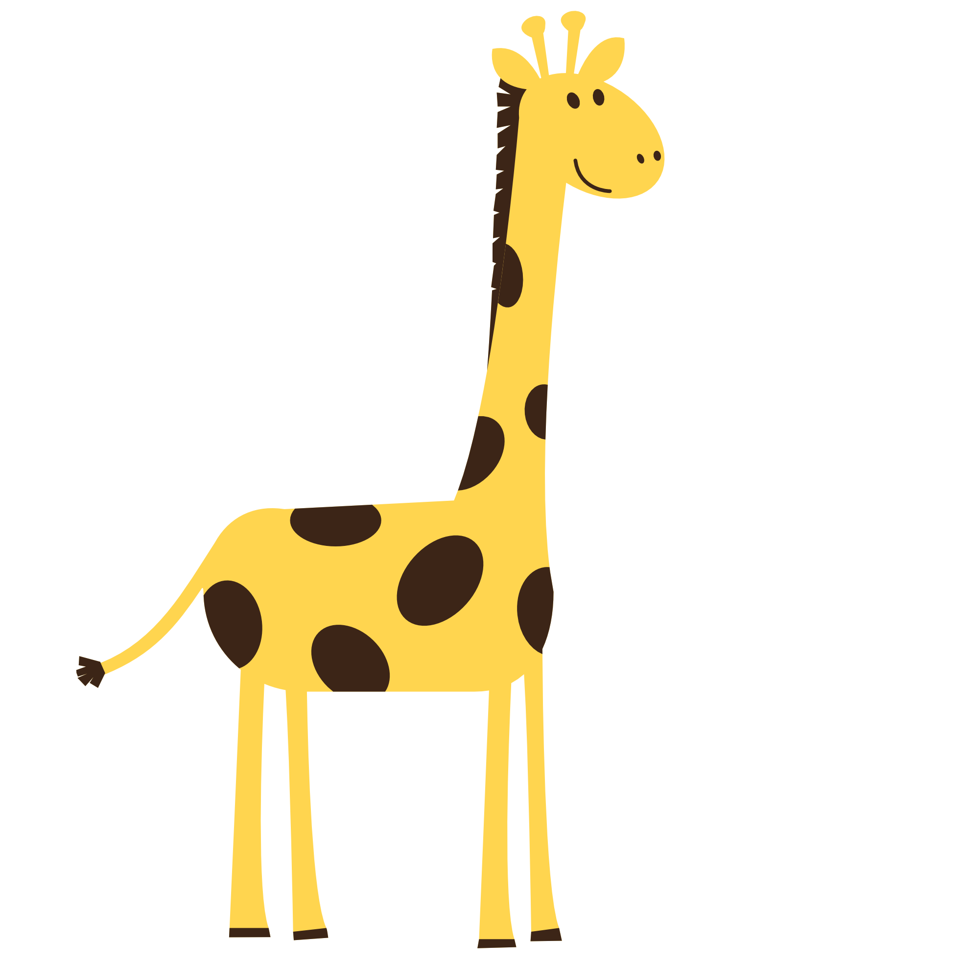 Vector Giraffe Png File 1 (white, gold, black)