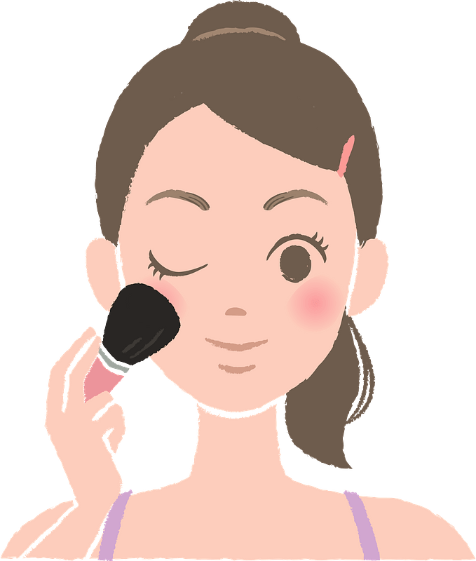 Vector Girl Doing Makeup Png Pic (gray, pink, black)