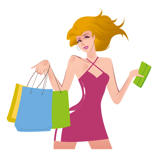 Vector Girl Holding Shopping Bag Png (gray, olive, silver, pink, purple)