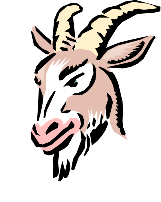 Vector Goat Face Png (black, white, silver, pink, beige)