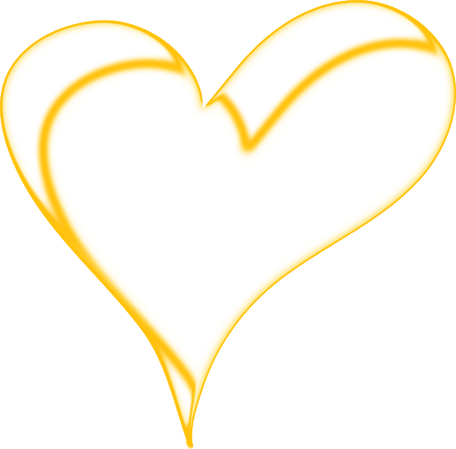 Vector Gold Heart Transparent Png (black, gold, orange)