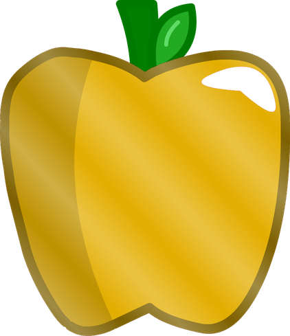 Vector Golden Apple Png File (gold, white, orange, green, black)