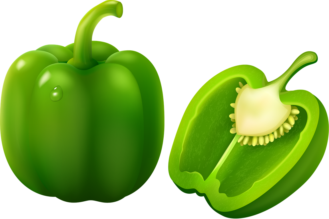 Vector Green Bell Pepper Png File (black, olive, green)