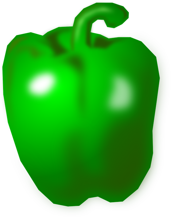 Vector Green Bell Pepper Transparent Background (black, green)