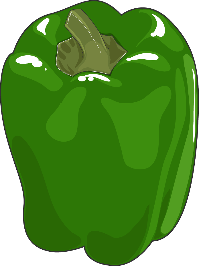 Vector Green Bell Pepper Transparent Png (white, olive, green)