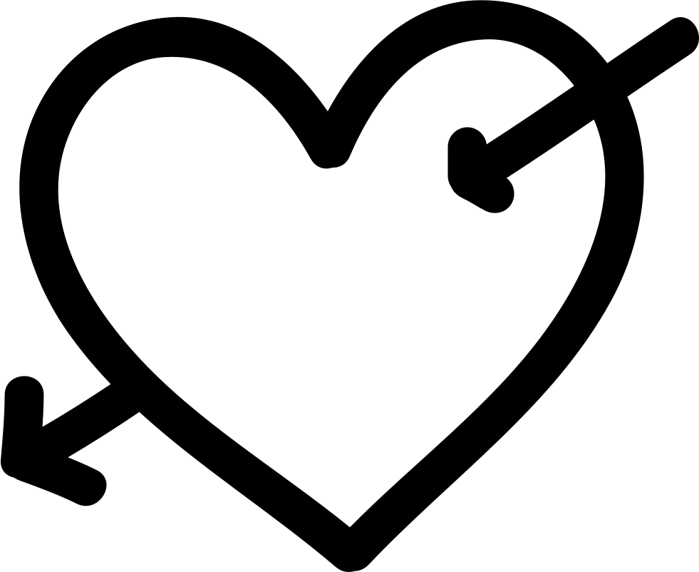 Vector Heart Arrow Png File (black, lavender, white)