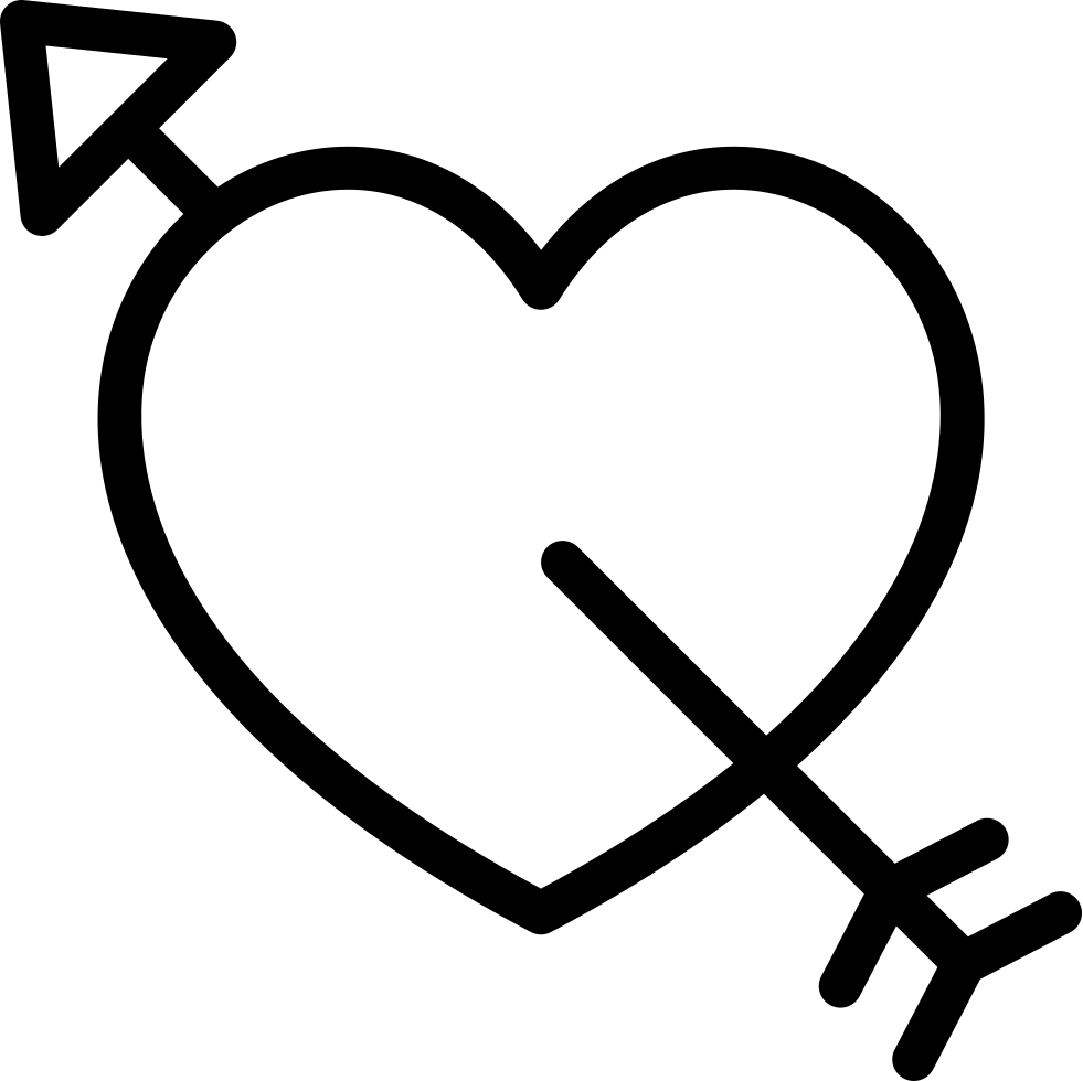 Vector Heart Arrow Transparent Png (black, lavender, white)