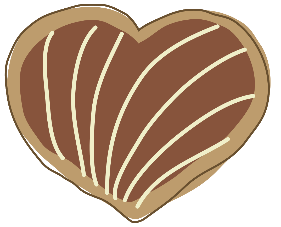 Vector Heart Cookie Png Image (olive, black, salmon)