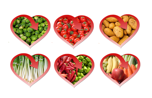 Vector Heart Vegetables Png Clipart (black)