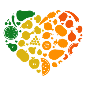 Vector Heart Vegetables Png File (chocolate, black, orange, green)