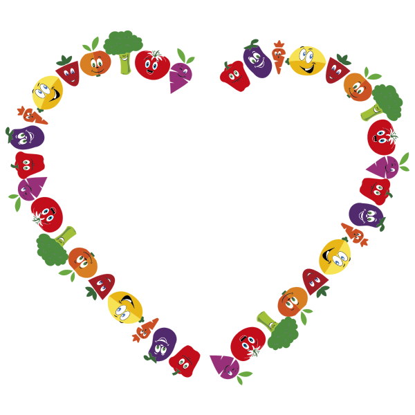 Vector Heart Vegetables Png Image (olive, black, gray)