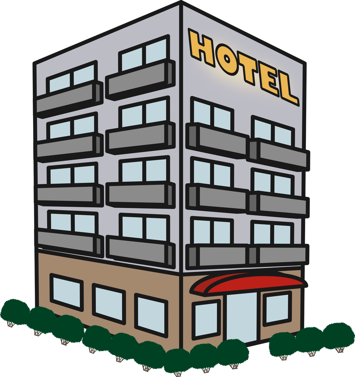 Vector Hotel Building Png Clipart (lavender, silver, gray, green, black)