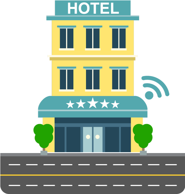 Vector Hotel Building Png Transparent Image (teal, pink, gray, green, black)