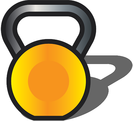 Vector Kettlebell Transparent Background (black, gray, orange)