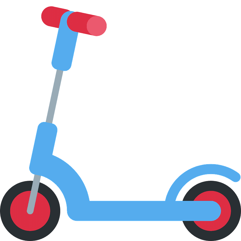 Vector Kick Scooter Transparent Background (black, greenish blue, silver, chocolate, gray)