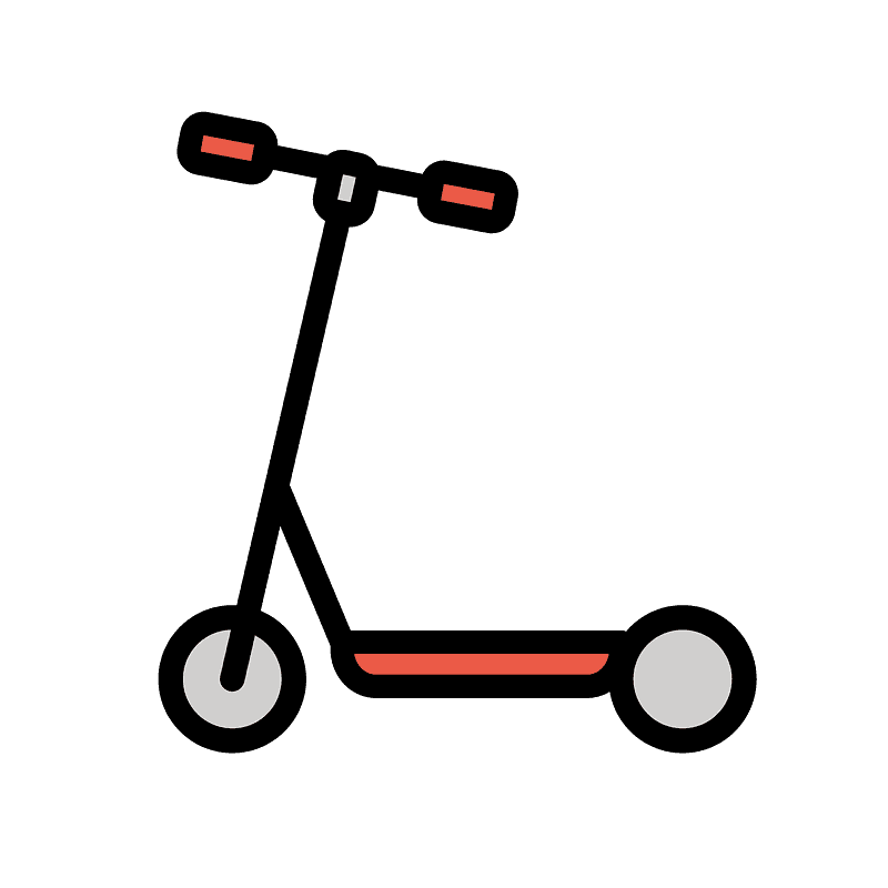 Vector Kick Scooter Transparent Png (gray, silver, black)