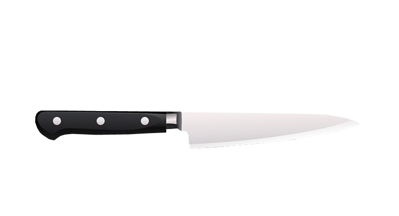 Vector Kitchen Knife Transparent Background (gray, black, beige)