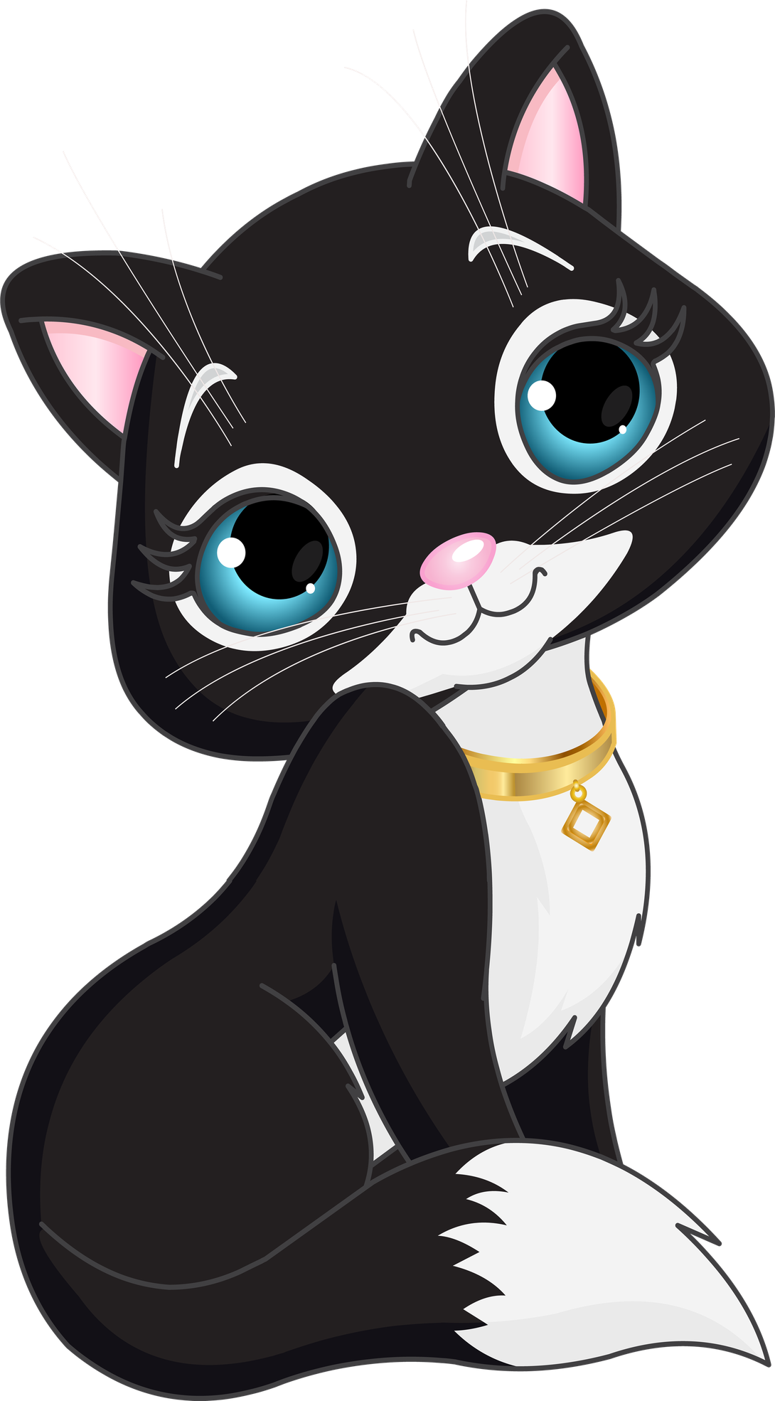 Vector Kitten Png File (lavender, black)