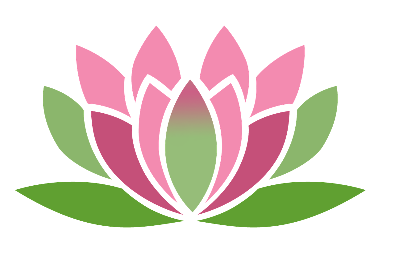 Vector Lotus Flower Transparent Background (olive, plum, gray, salmon, black)