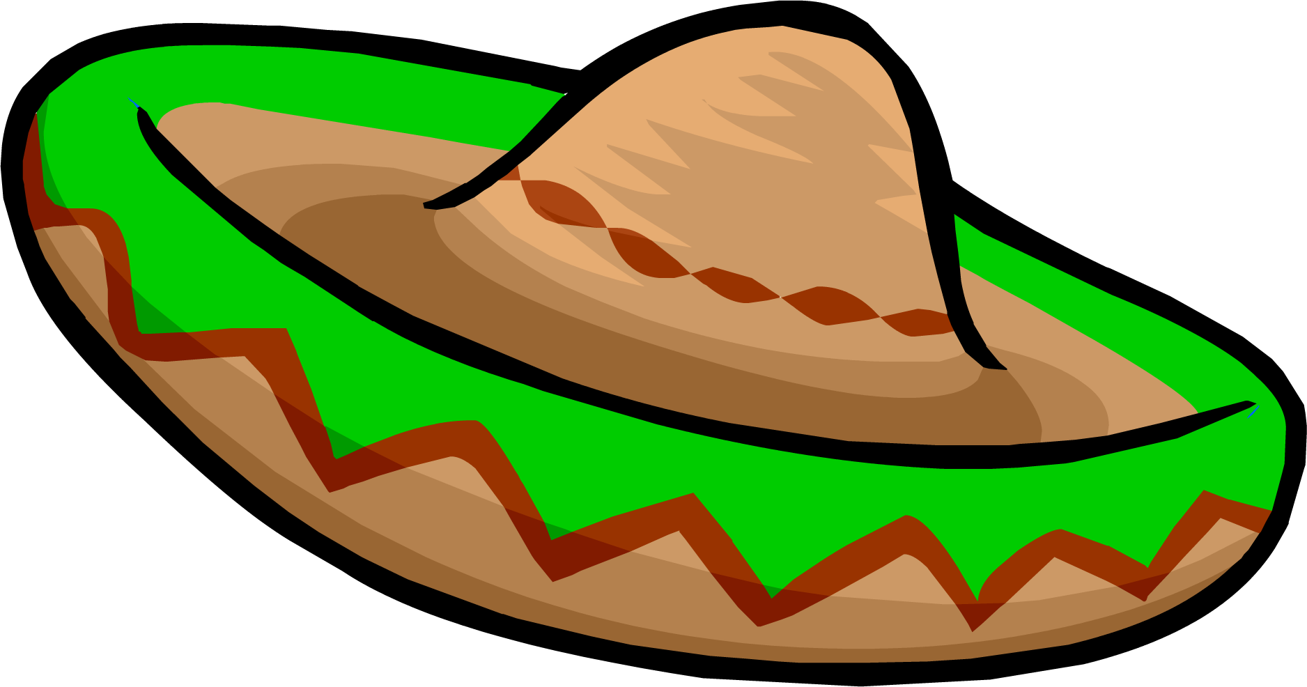 Vector Mexican Hat Png File (white, lime, salmon, chocolate, black)