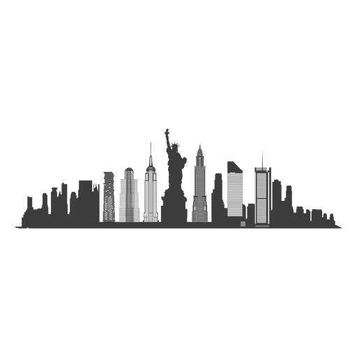 Vector New York Skyline Png Image (indigo, black)