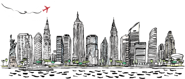 Vector New York Skyline Png Transparent Image (black, gray, lavender, white)