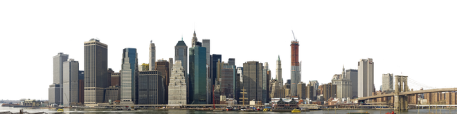 Vector New York Skyline Transparent Background (black, gray)