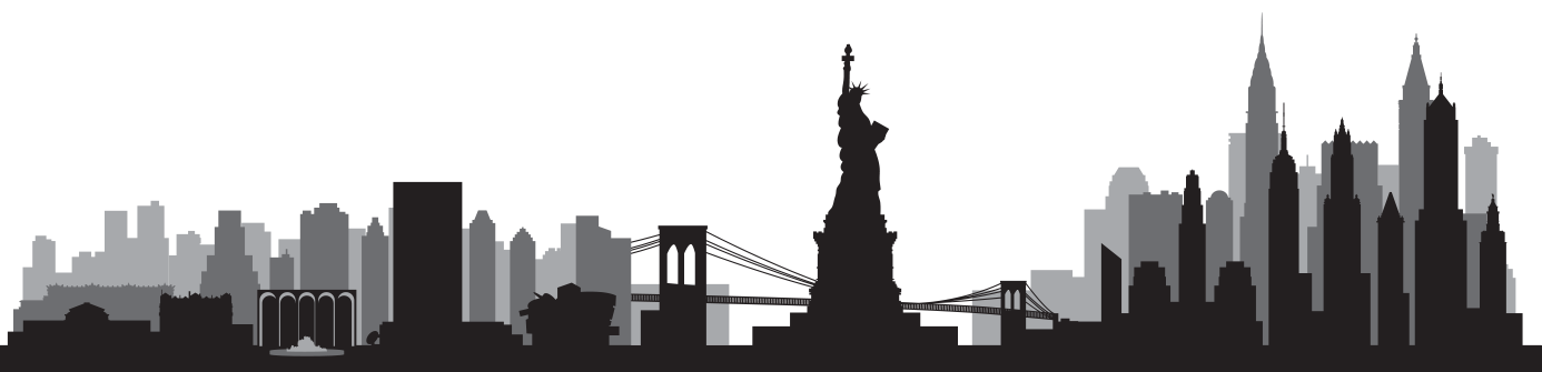 Vector New York Skyline Transparent Png (black, silver)