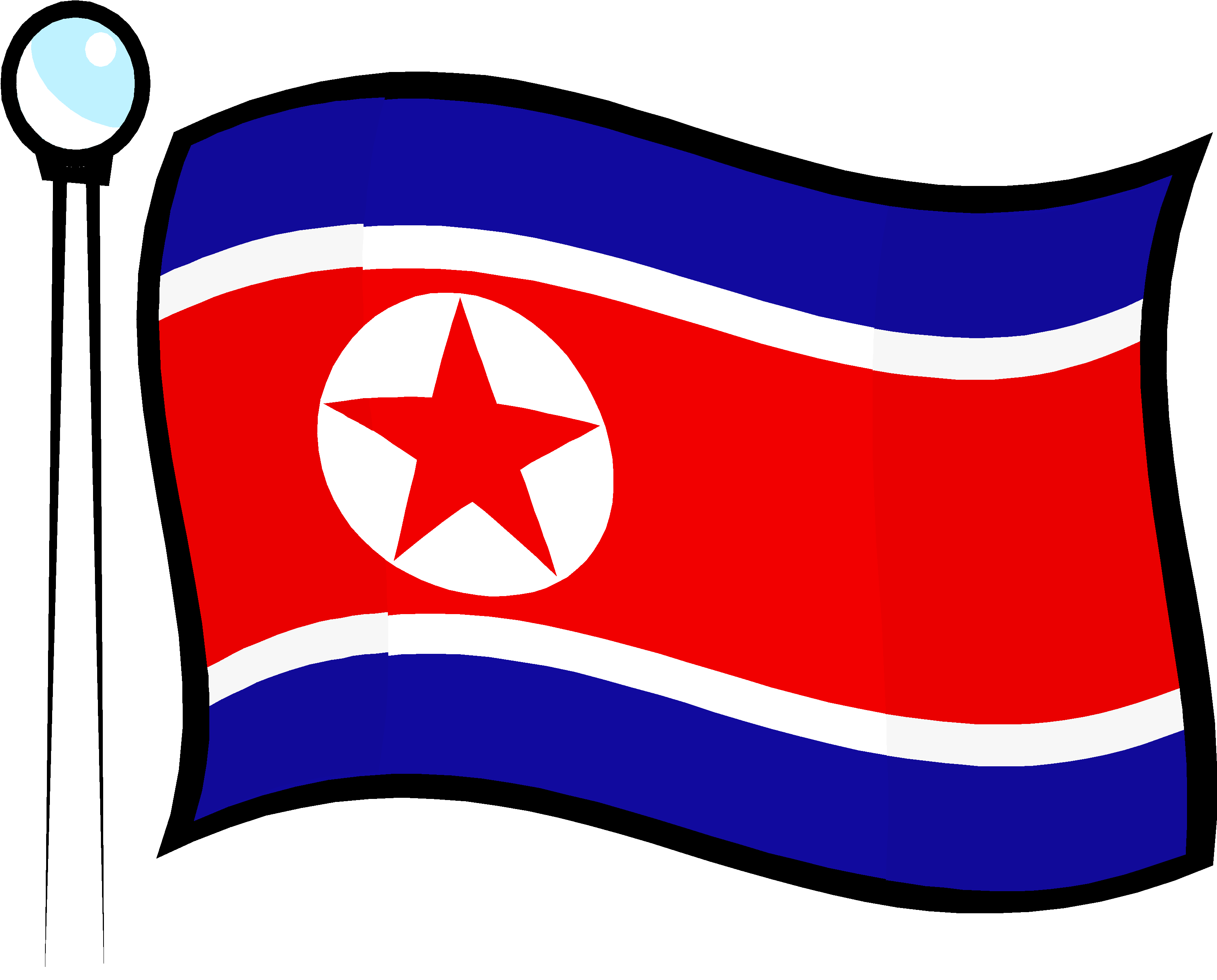 Vector North Korea Flag Png Image (black, navy, red, white)